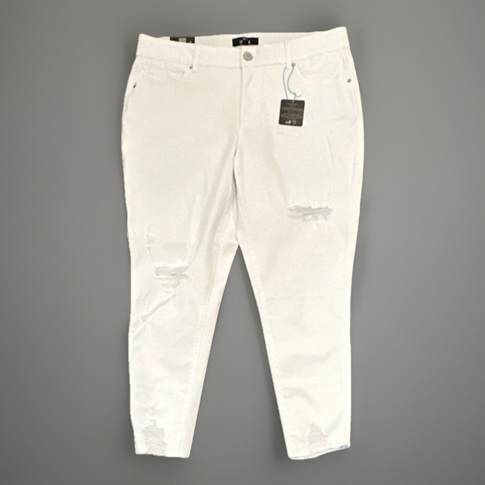 Lularoe Skinny Jeans, Distressed, Raw Hem, White, 36, New